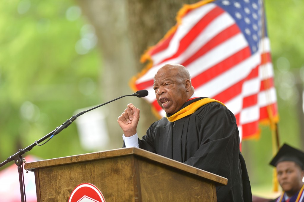 Famed civil rights leader U.S. Rep. John Lewis (D-Ga.) urged 2014 graduates of the University of Mississippi School of Law to use their law degrees to make a difference in the world.